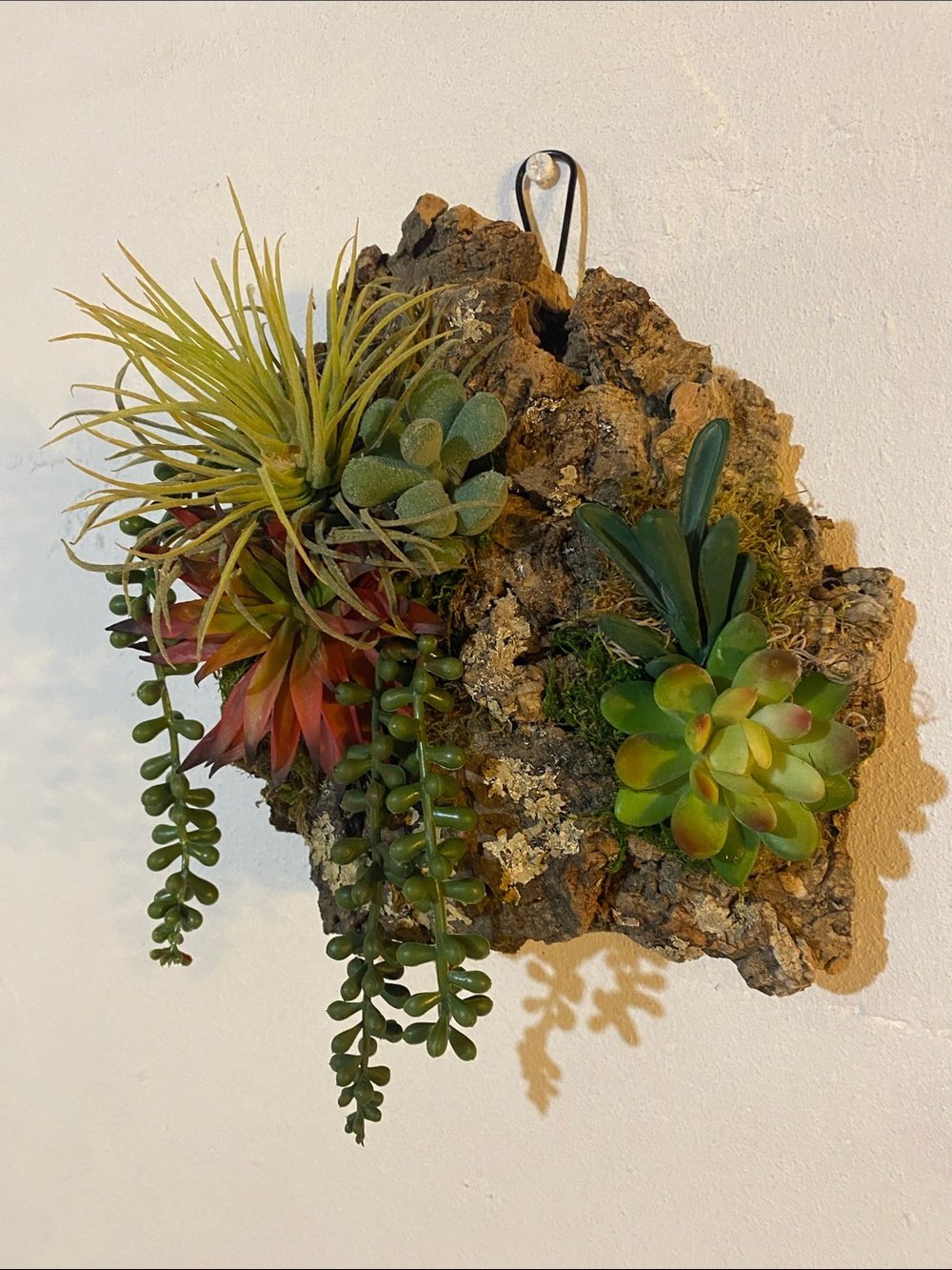 Faux succulent wall decor on Australian cork Handmade